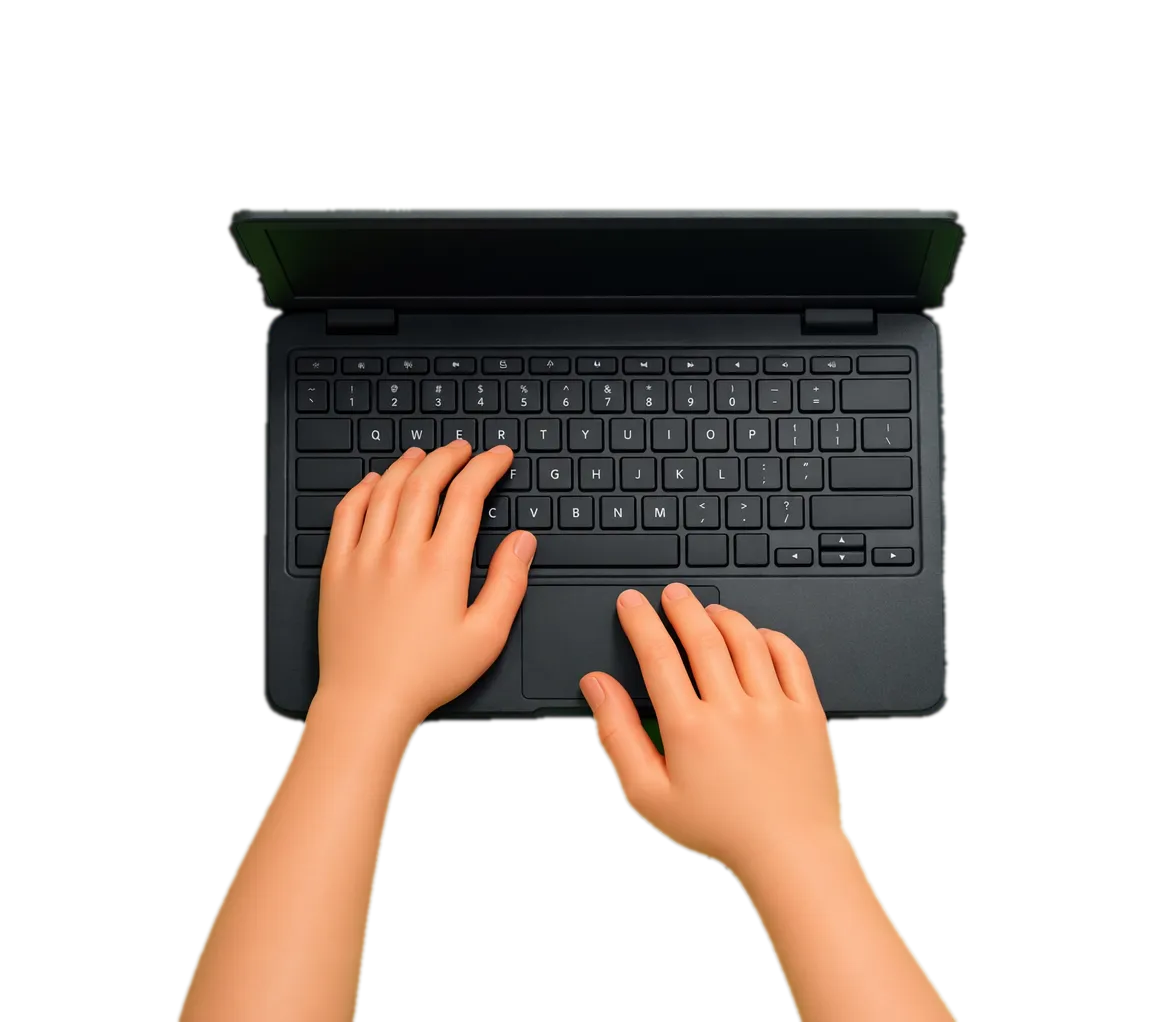 Student using a Chromebook